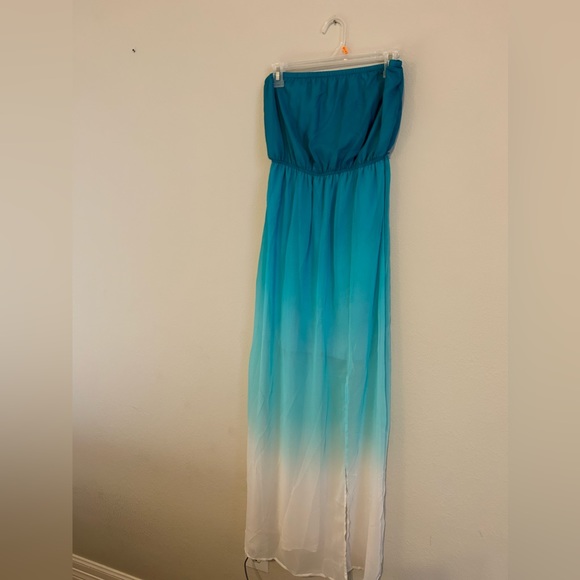 Forever 21 Teal Ombré Maxi Dress - Picture 3 of 3